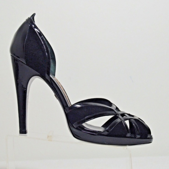 🏷️ NWT  Black New Platform Cage D'orsay Pumps Sz10 - Picture 10 of 10